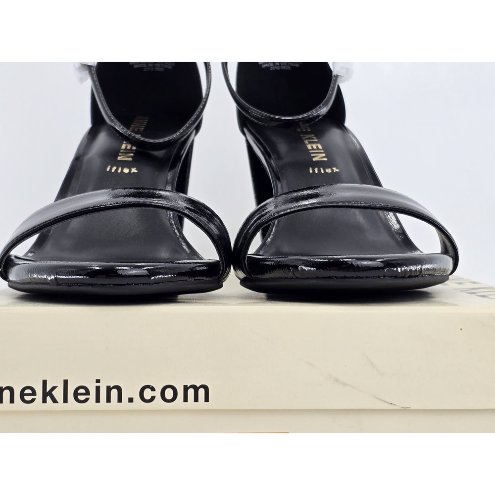 Anne Klein Womens Kourtney Sandals Shoes - Black Crinkle - Sz 10 M - NIB - Picture 4 of 11